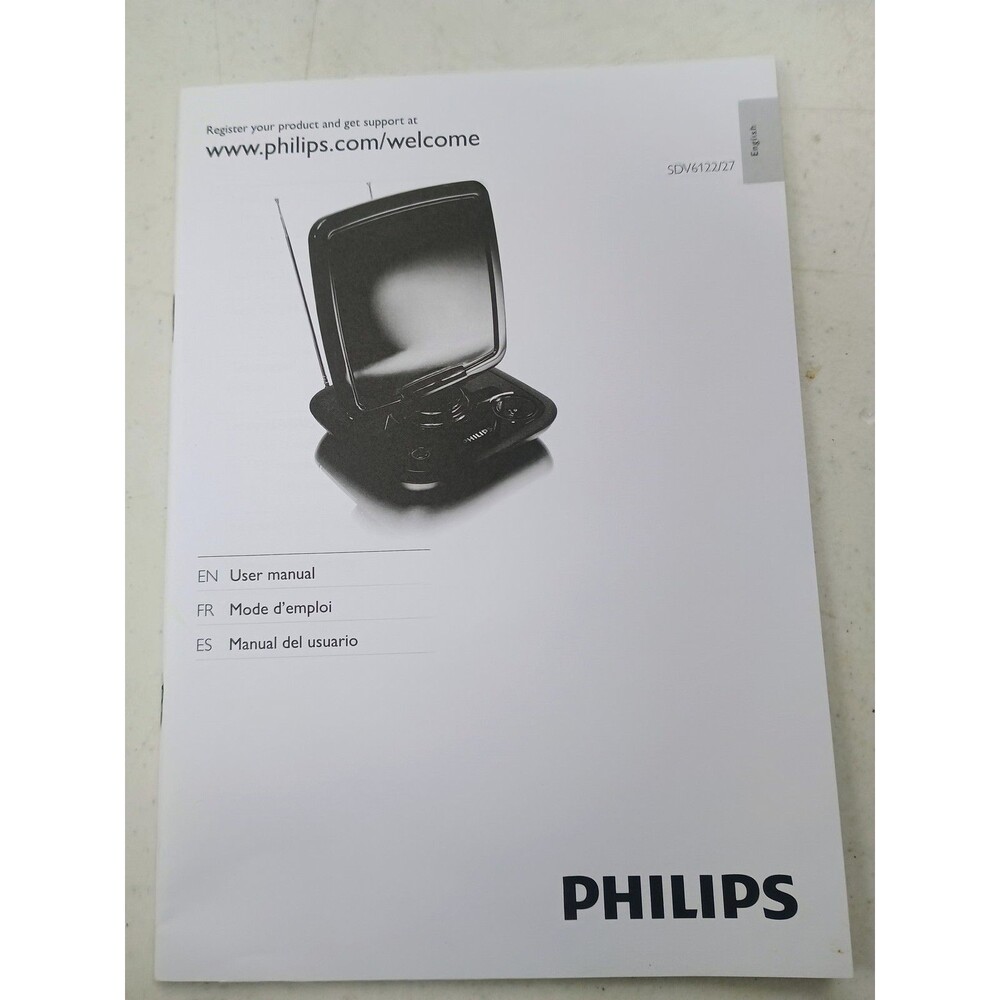 Philips SDV6122/27 TV Antenna User Manual Guide Booklet English French Spanish
